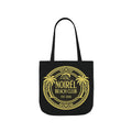 Noirel Beach Club Canvas Tote — Gold Palm Logo Beach Bag