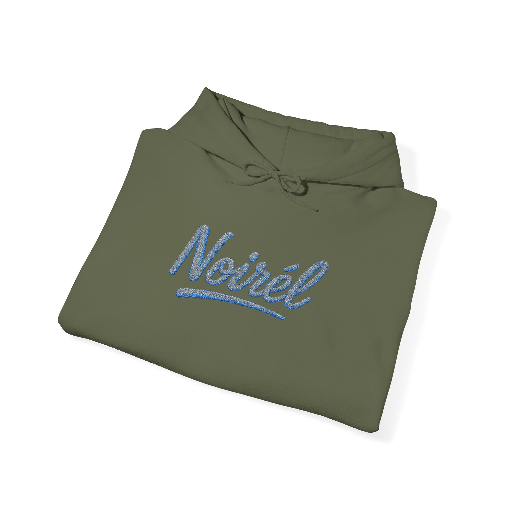 NOIRÉL Script Hoodie – Hellblau gesticktes Logo
