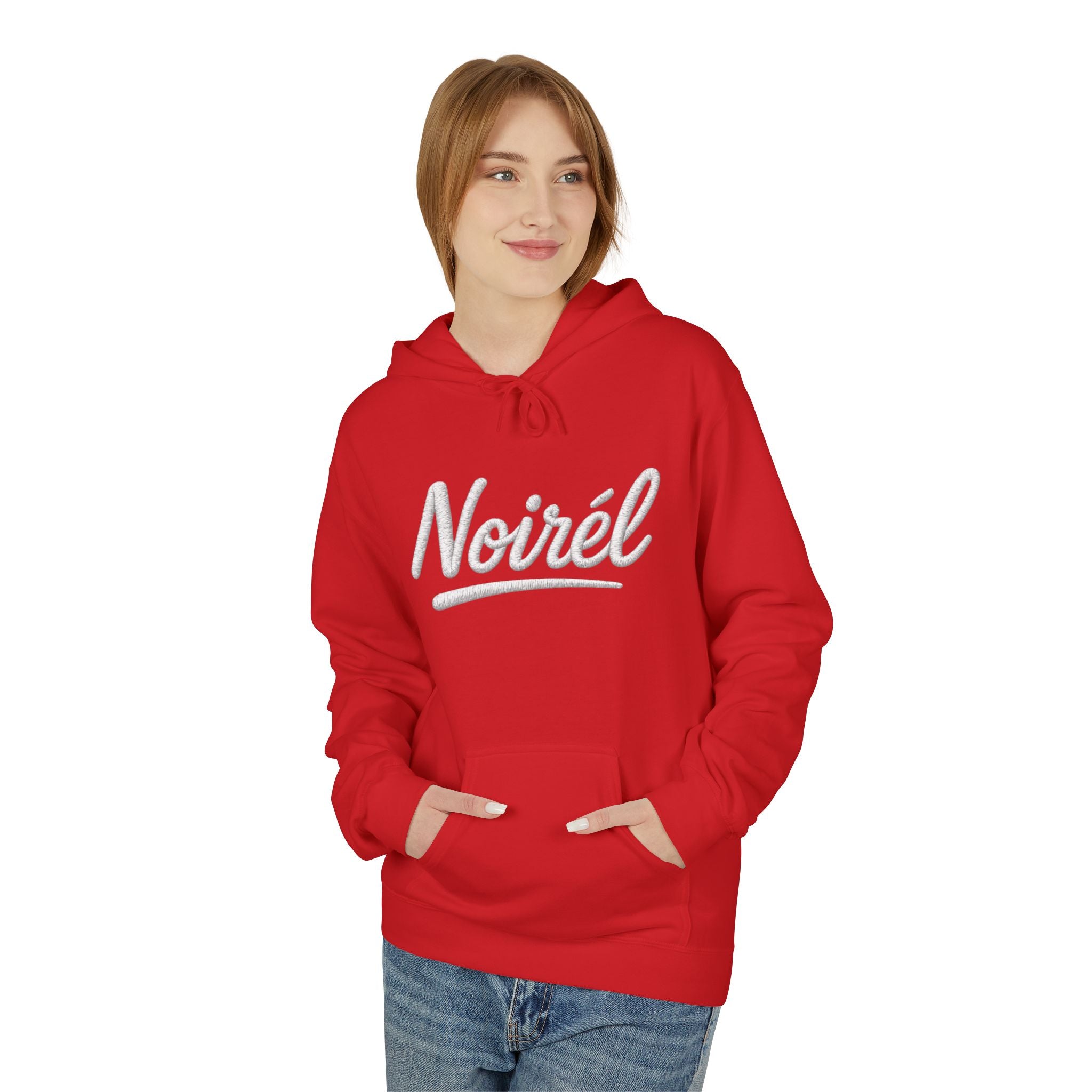 NOIREL Hoodie – white Script Print