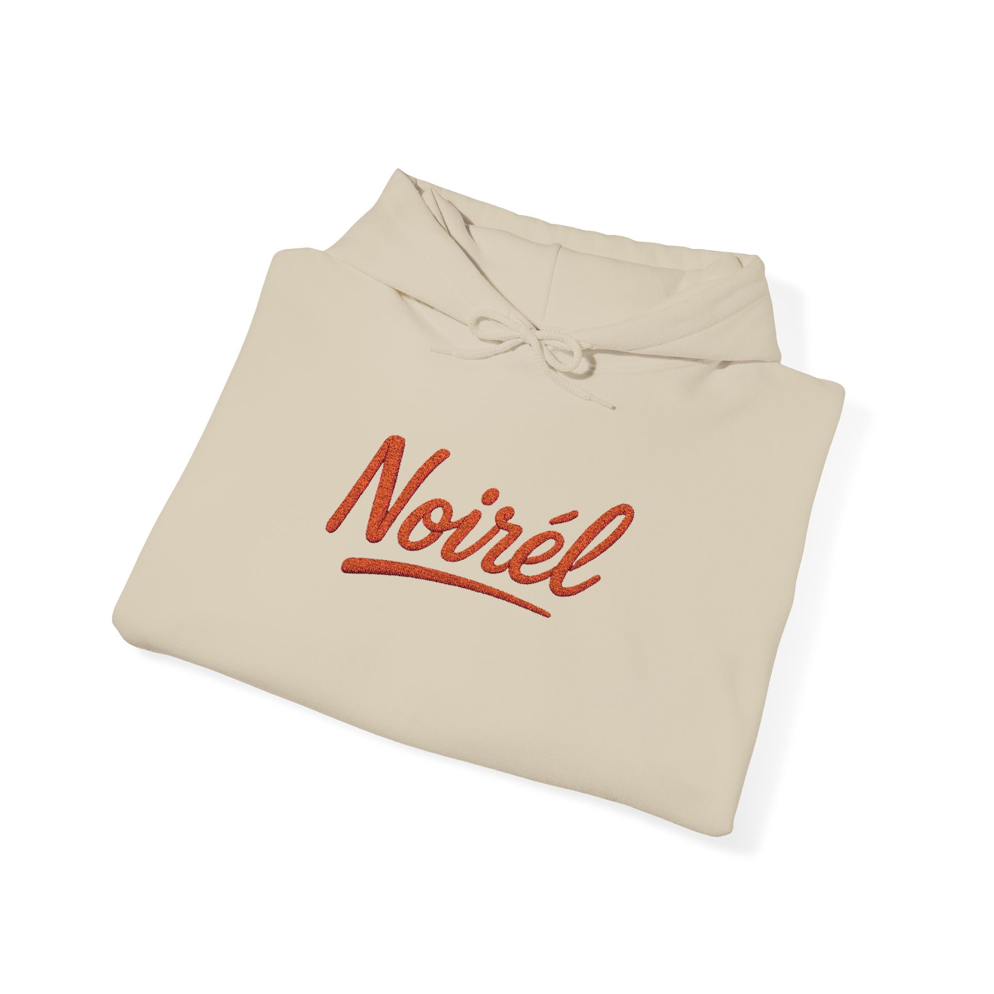NOIRÉL Script Hoodie – Orange gesticktes Logo