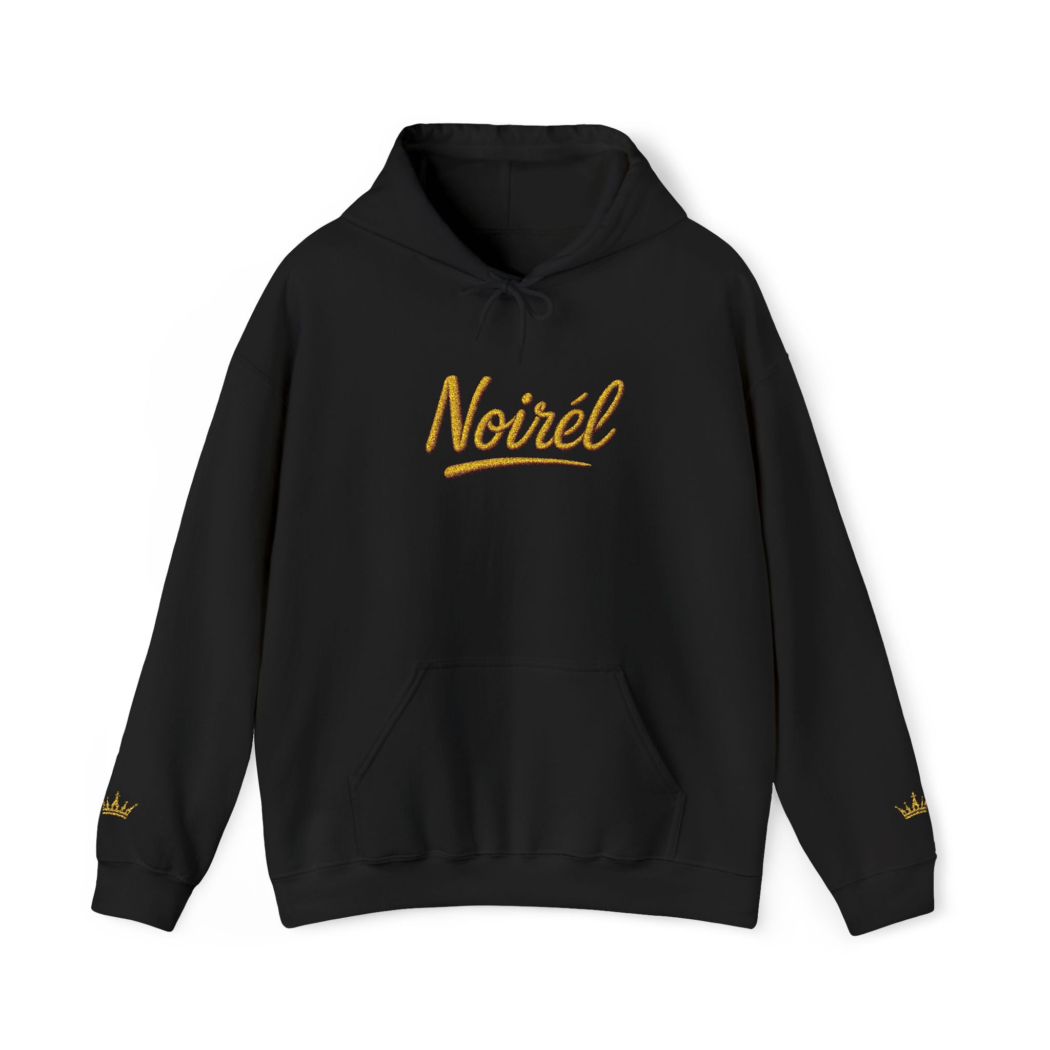 NOIRÉL Script Hoodie – Gold gesticktes Logo