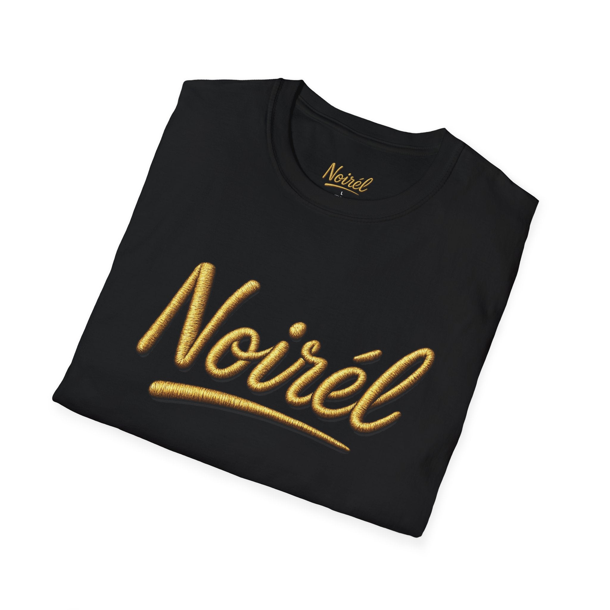 NOIRÉL T-Shirt – Gold Script Print