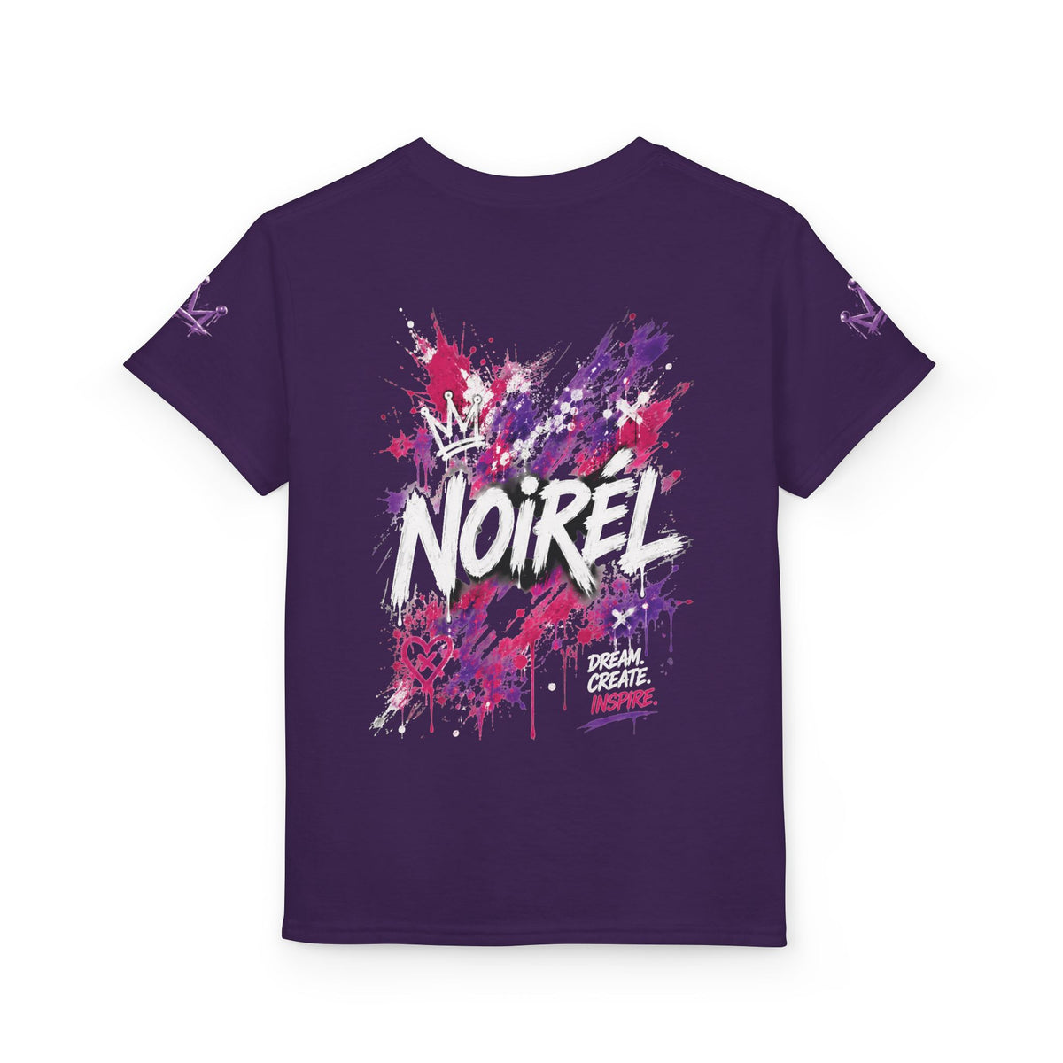 Noirel Kinder T-Shirt – Purple Crown Graffiti Tee