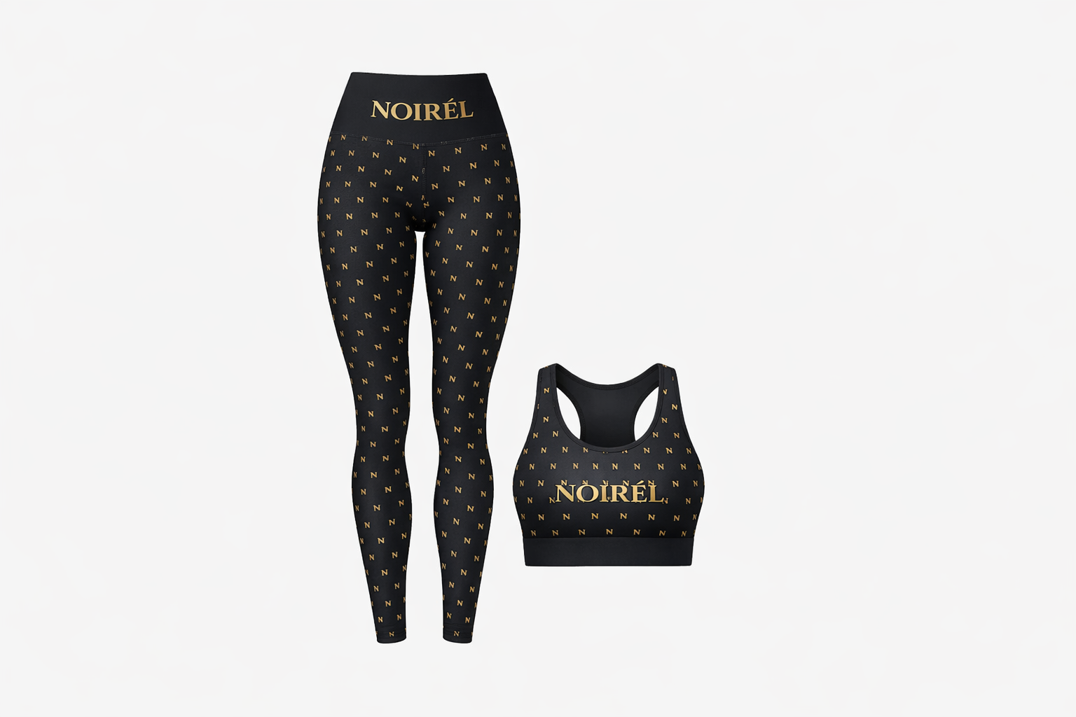 NOIRÉL Black Gold Fitness Set-sports Bra &Leggins